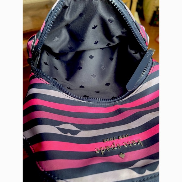Kate Spade Karissa Set - Backpack, Wallet, Makeup Bag/Pencil Case - Striped lips - Picture 8 of 10
